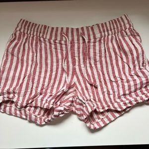 Old Navy Red and White Striped Drawstring Short